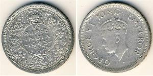1/4 Рупія Британська Індія (1858-1947) Срібло Георг VI (1895-1952)
