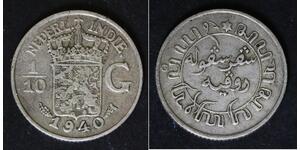 NETHERLANDS EAST INDIES 1/10 Gulden 1940 - Silver 0.720 - VF - 3689