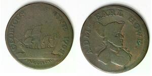 GREAT BRITAIN Naval Farthing 1794 - Copper - Lord Earl Howe - 4643