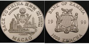 ZAMBIA 1000 Kwacha 1999 Proof - Macao - 1341 