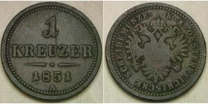 AUSTRIA 1 Kreuzer 1851 A - Copper - Franz Joseph I. - VF - 3170 *