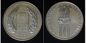 INDIA 10 Rupees 1973 - Silver 0.500 - F.A.O. - aUNC - 2168