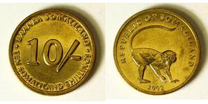SOMALILAND 10 Shillings 2002 - Brass - aUNC - 725