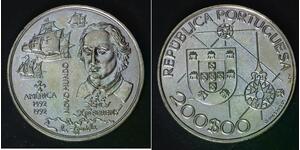 PORTUGAL 200 Escudos ND(1992) - Copper/Nickel - New World America - aUNC - 746