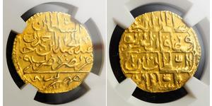  
  1732, Egypt/Ottoman Empire, Abdul Hamid I. Gold  Zeri Mahbub Coin. NGC AU+  Reference: KM-127. Denomination: Zeri Mahbub Mint Date: 1732 (AH1187 + 2) Mint Place: Misr (Cairo, Egypt). Rulers:  ...