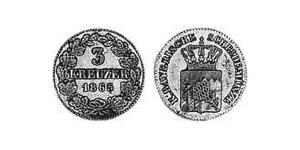 3 Kreuzer 巴伐利亞王國 (1806 - 1918) 銀 路德维希二世 (巴伐利亚)