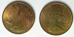 GAMBIA 1 Penny 1966 - Bronze - aUNC - 4596