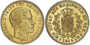 1 Ducat Grand-duché de Bade (1806-1918) Or Frédéric Ier de Bade (1826-1907) (1826 - 1907)