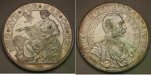 DENMARK 2 Kroner 1903 - Silver 0.8 - 40th Anniversary of Reign - XF - 342 *
