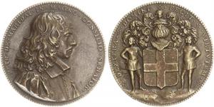 Frankreich-Personenmedaillen. Maridat, Pierre de *1613, +1689, Stadtrat. Bronzegussmedaille 1656, von Abraham Dupré. Brustbild nach rechts / Zwei Mooren halten behelmtes Wappen. Jones 77, Trésor  ...