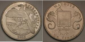 MAYOTTE (France Overseas) 1 Franc 2015 - Cu-Ni - Archeopteryx - aUNC - 2614 *