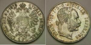 AUSTRIA 1 Florin 1878 - Silver 0.9 - Franz Joseph I. - XF/aUNC - 333 *