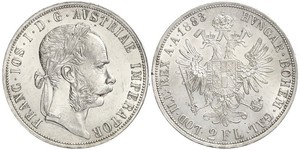 2 Florin / 2 Gulden Imperio austrohúngaro (1867-1918) Plata Franz Joseph I (1830 - 1916)