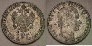 AUSTRIA (Empire) 1/4 Florin 1862 B - Silver 0.52 - Franz Joseph I. - VF - 3225 *