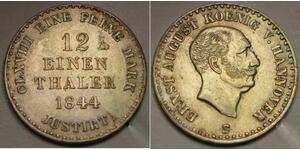 HANNOVER (Germany) 1/12 Thaler 1844 S - Silver 0.52 - Ernst August - XF - 882 *