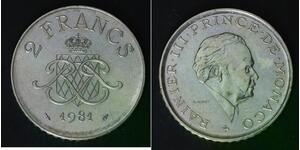 MONACO 2 Francs 1981 (a) - Nickel - Rainier III. - XF/aUNC - 4597