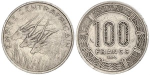 Zentralafrikanische Republik 100 Francs 1978. K.M. 8. Sehr schön