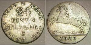 HANNOVER (Germany) 1/24 Thaler 1814 C - Billon 0.312 - George III. - VF+ - 874 *