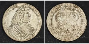  
 
   1690, Schleswig-Holstein-Ploen, John Adolphus. Silver 2/3 Thaler Coin. R!  Mint year: 1690  Condition: A nice VF+ Mint Place: Gluckstadt  Denomination: 2/3 Thaler  References: Davenport 56 ...