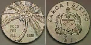 SAMOA 1 Tala 1980 - Copper-Nickel - F.A.O. / Food For All - aUNC - 17 *