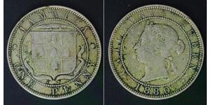 JAMAICA 1 Penny 1880 - Copper/Nickel - Victoria - 2209