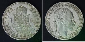 HUNGARY 1 Forint 1888 KB - Silver 0.900 - Franz Joseph I. - VF/XF - 585
