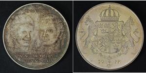 SWEDEN 50 Kronor ND(1976) U - Silver 0.925 - Carl XVI. Gustaf - Wedding - 1958