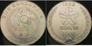SOUTH KOREA 1000 Won 1983 - Korean Drummer - aUNC - 3266 