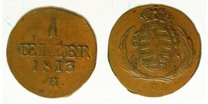SAXONY ALBERTINE 1 Heller 1813 H - Copper - Friedrich August III. - VF - 3146