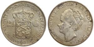 Netherlands - 2-1/2 Gulden 1932 - Wilhelmina - Silver