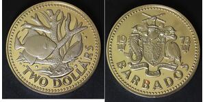BARBADOS 2 Dollars 1973FM Proof - Copper/Nickel - 2475