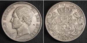 5 Франк Бельгия Серебро Леопольд I (король Бельгии) (1790-1865)