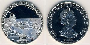 1 Крона Тристан-да-Кунья (острова) Никель/Медь Елизавета II (1926-2022)