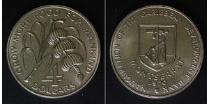MONTSERRAT 4 Dollars 1970 - Copper/Nickel - F.A.O. - aUNC - 2261