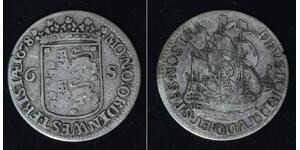 WEST FRIESLAND (Netherlands) 6 Stuivers 1678 - Silver 0.875 - 3138