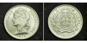  
 
 Urcaquary 
 1915, Portugal (Republic). Beautiful Lustre 50 Centavos Coin. UNC+ 
  
 Mint Year: 1915 Reference: KM-564. Denomination: 1 Escudo Condition: A nice AU-UNC with minor bag-marking  ...