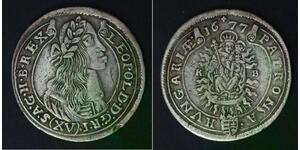 HUNGARY 15 Krajczar 1677 KB - Silver - Leopold I. - VF - 2203