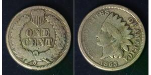USA Indian Head Cent 1863 - Copper/Nickel - 4493