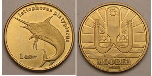 MOOREA (French Polynesia) 1 Dollar 2020 - Indo-Pacific Sailfish - aUNC - 3490 *