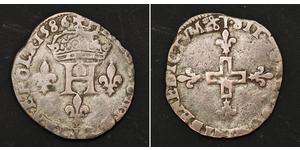 
  1586, Royal France, Henry III. Silver Double Sol Parisis Coin. Nantes mint!  Condition: F-VF Mint Year: 1586 Mint Place: Nantes (T) References: Duplessy 1136. Denomination: Double Sol Parisis ...