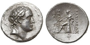 STAROŻYTNOŚĆ - GRECJA - Syria - Seleukos IV Filopator 187-175 pne. tetradrachma, Antiochia ad Orontes, Aw: Głowa króla w prawo, Rw: Apollo Delphios siedzący w lewo na omphalos (kamieniu wyznaczaj ...