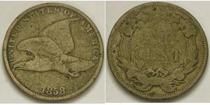 USA Flying Eagle Cent 1858 - Copper-Nickel - F/VF - 3057 *
