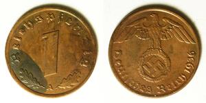 GERMANY (Third Reich) 1 Reichspfennig 1936 A - Bronze - aUNC - 3429