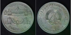 GERMANY (DDR) 5 Mark 1986 A - Copper/Nickel - Potsdam New Palace - aUNC - 316