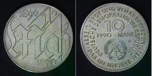 GERMANY (DDR) 10 Mark 1990 A - Copper/Nickel/Zinc - Int. Labor Day - aUNC - 542