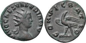 DIVUS VALERIAN II (Died AD 258). Antoninianus. Rome. Obv: DIVO CAES VALERIANO. Radiate bust right. Rev: CONSECRATIO. Eagle standing left, head right, wings spread. MIR 262g. Condition: Very fine. ...
