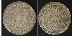 BAVARIA (German State) 15 Kreuzer 1700 - Silver - Maximilian II, Emanuel - 705