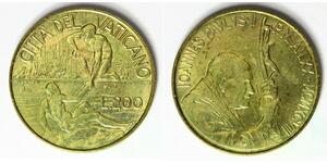 VATICAN 200 Lire 1998/XX - Aluminum/Bronze - John Paul II. - aUNC - 1496