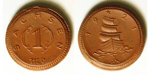 SAXONY (Germany) 1 Mark 1921 - Ceramic - Notgeld - XF - 3375