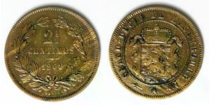 LUXEMBOURG 2-1/2 Centimes 1908 (u) - Bronze - William III. Netherlands - 4299